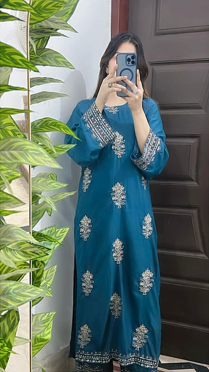 MAHI 2pc Embroidered suit